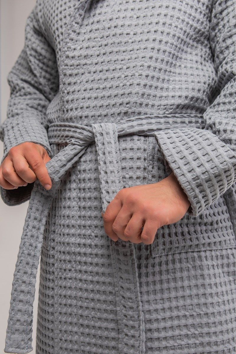 снимок Халат вафельный PandaHug Оrlando серый от магазина BIO-TEXTILES ОПТ