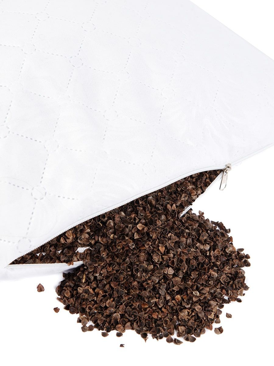 снимок Подушка "Сила природы" с лузгой гречихи полиэстер от магазина BIO-TEXTILES ОПТ