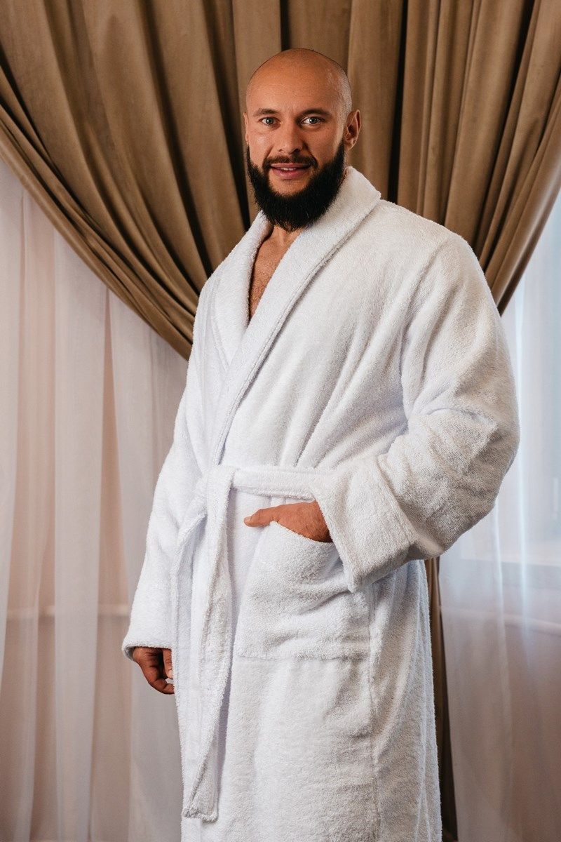 снимок Халат махровый мужской белый от магазина BIO-TEXTILES ОПТ