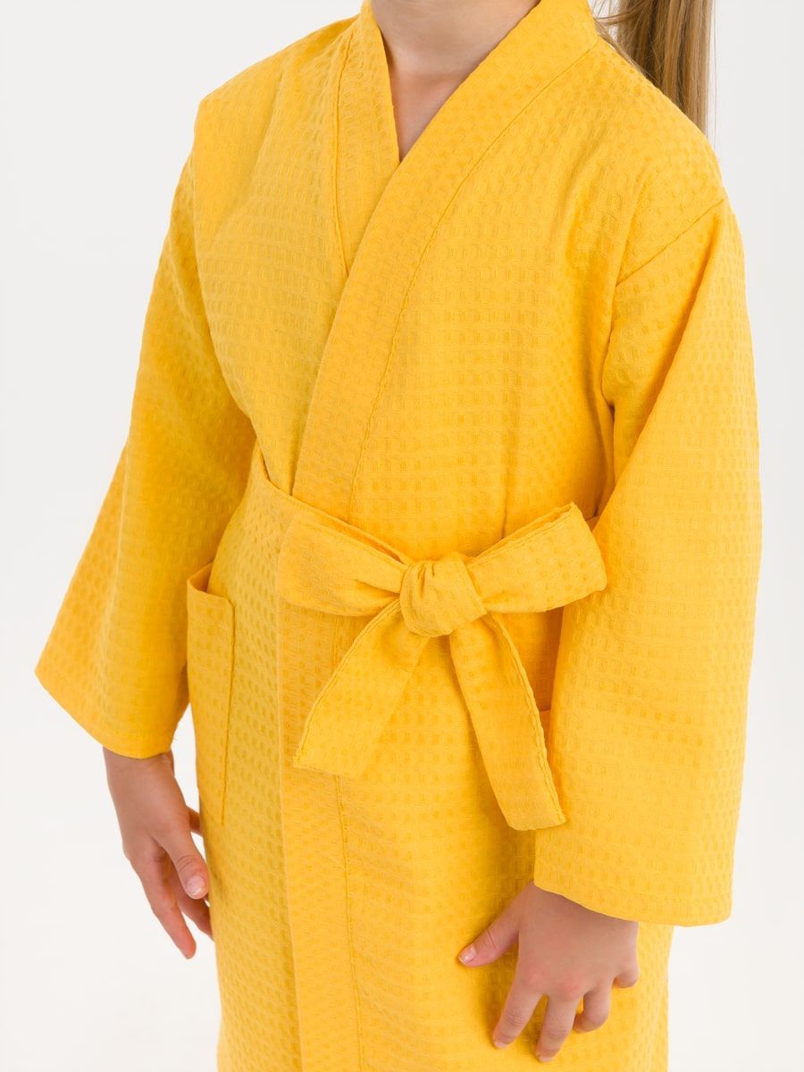 снимок Халат вафельный детский жёлтый от магазина BIO-TEXTILES ОПТ
