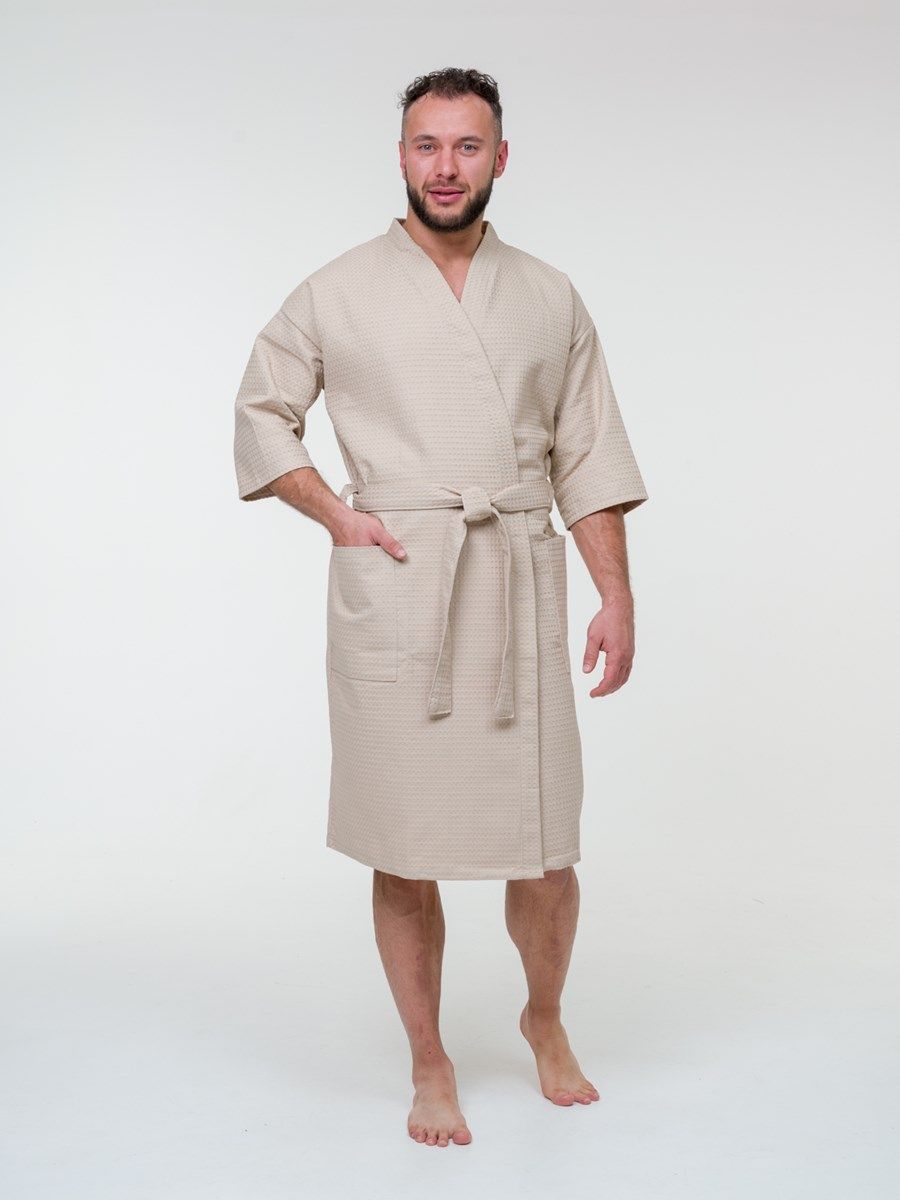 снимок Халат вафельный бежевый от магазина BIO-TEXTILES ОПТ