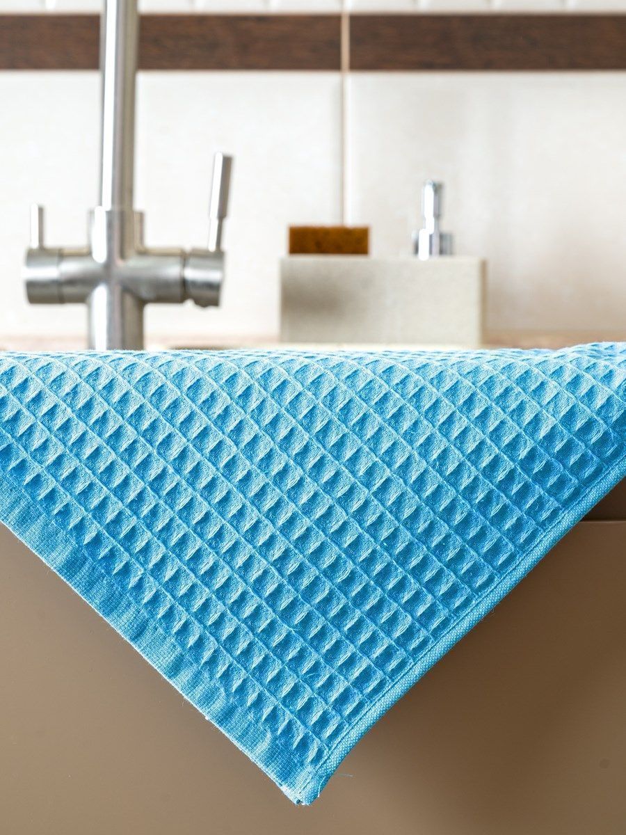 снимок Набор вафельных полотенец 3 шт (30*60) голубые от магазина BIO-TEXTILES ОПТ